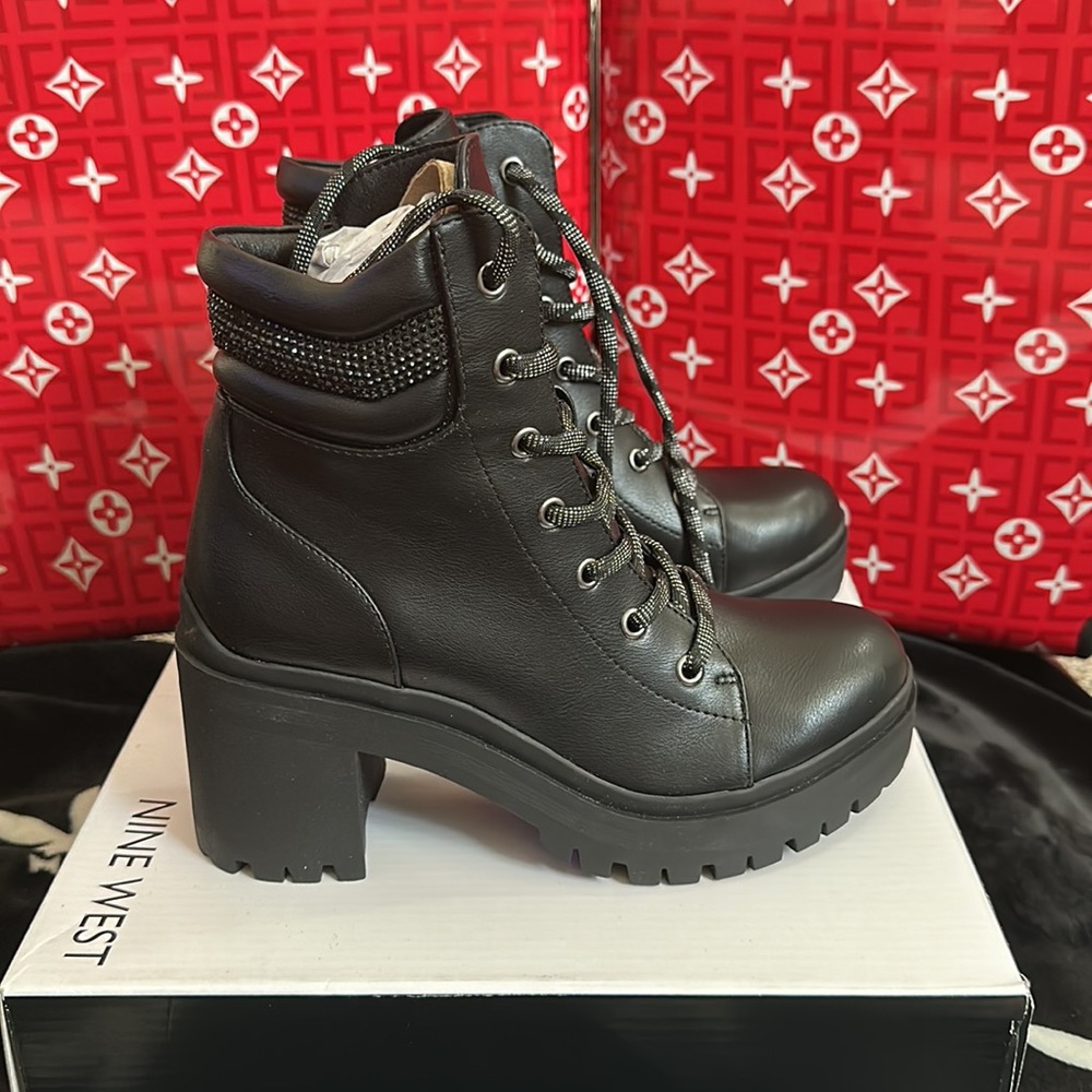 BLING Nine West black SEXY HEEL BOOTS💖 - Picture 3 of 6